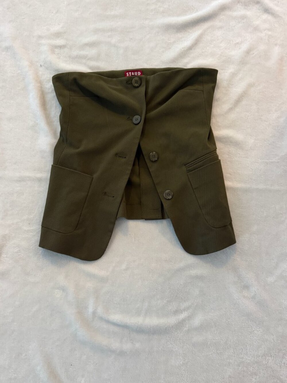 STAUD Olive Strapless Top